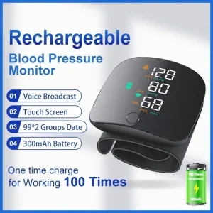 Rechargeable Digital Touch Screen Wrist type Blood-Pressure Machine